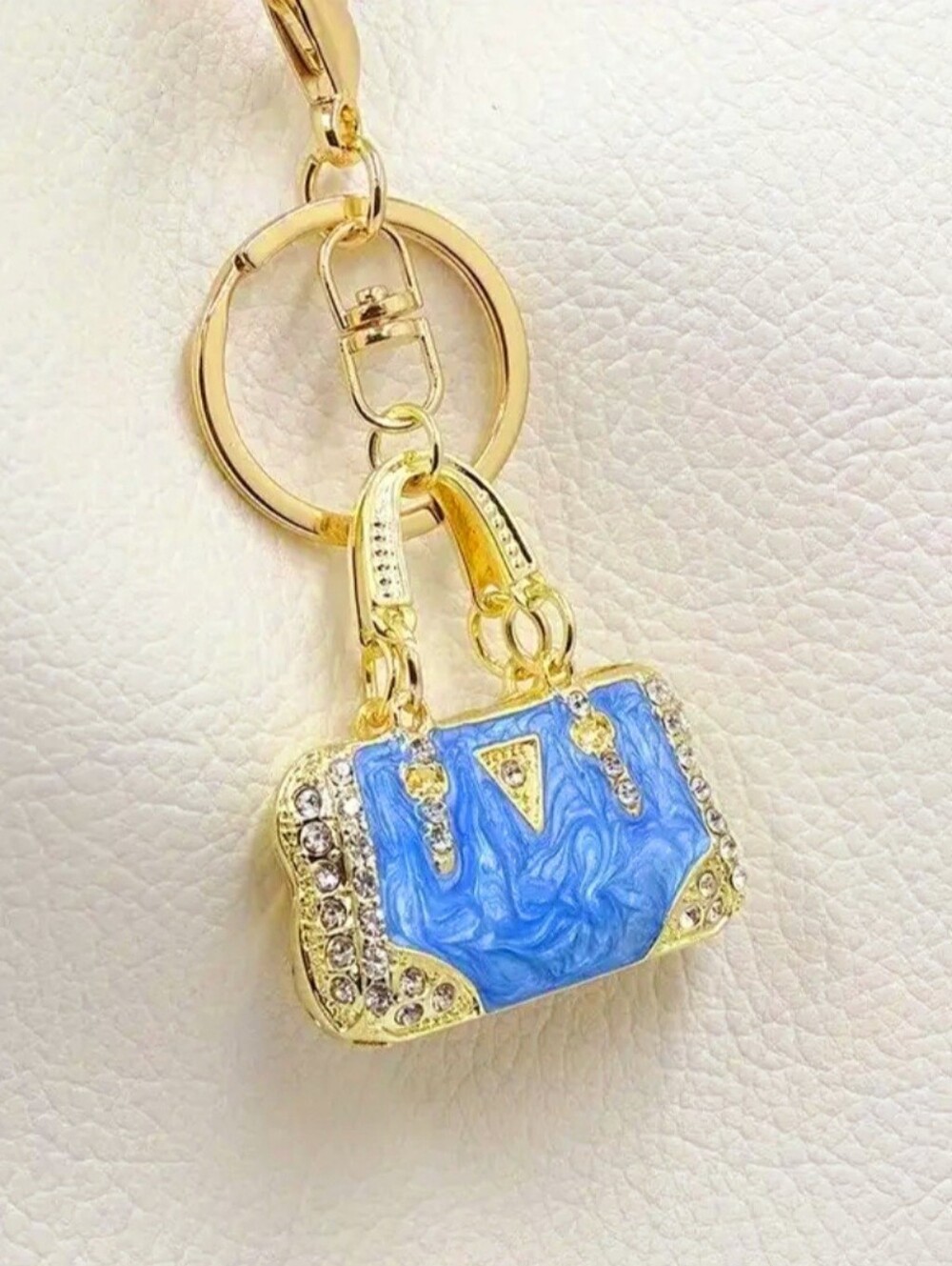 Mini Handbag Keychain Charms in Red, Pink and Blue - Picture 4 of 4